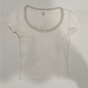 Brandy Melville White Lace Top